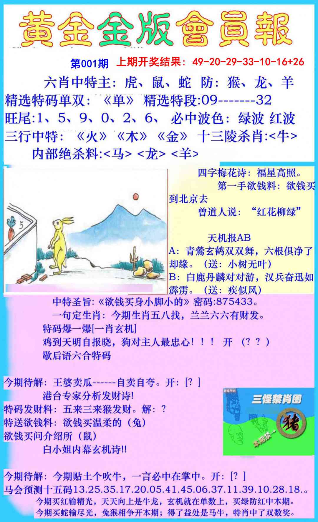 001期黄金金版会员报[图]