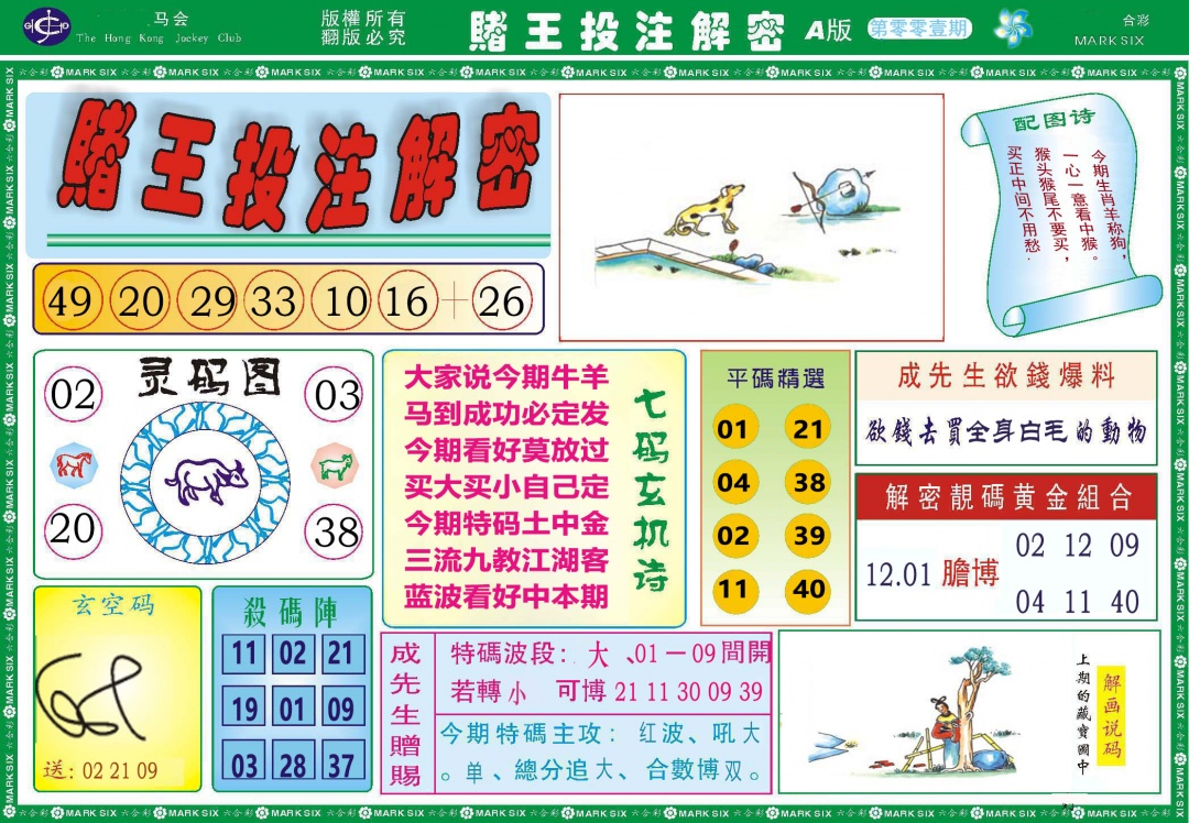 001期赌王投注解密[图]