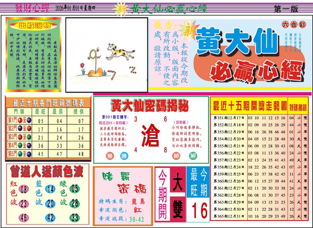 001期黄大仙必赢心经A[图]