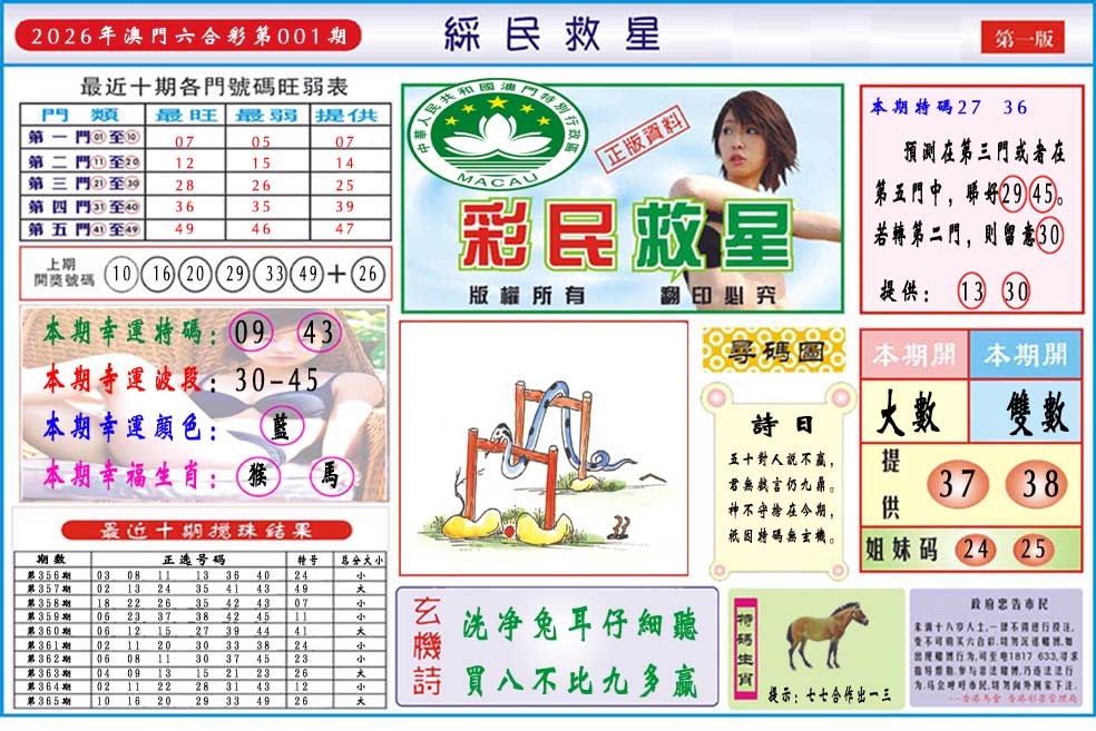 001期彩民救星A[图]