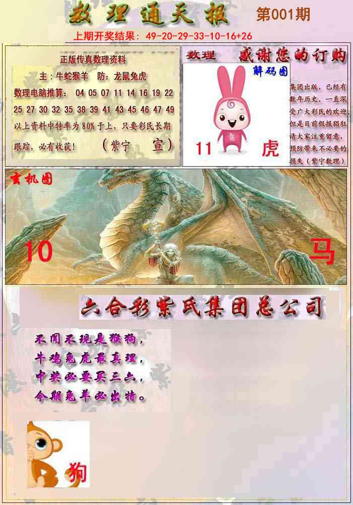 001期数通报[图]