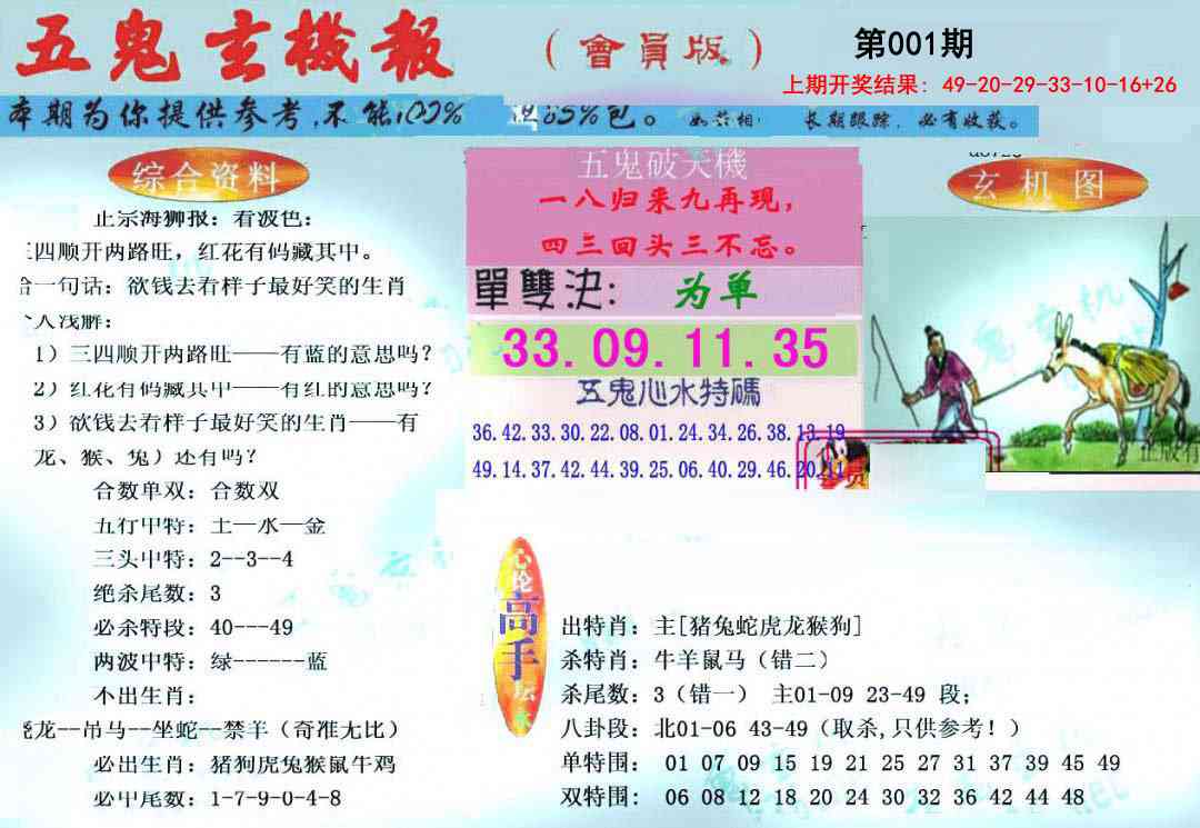 001期新五鬼玄机[图]