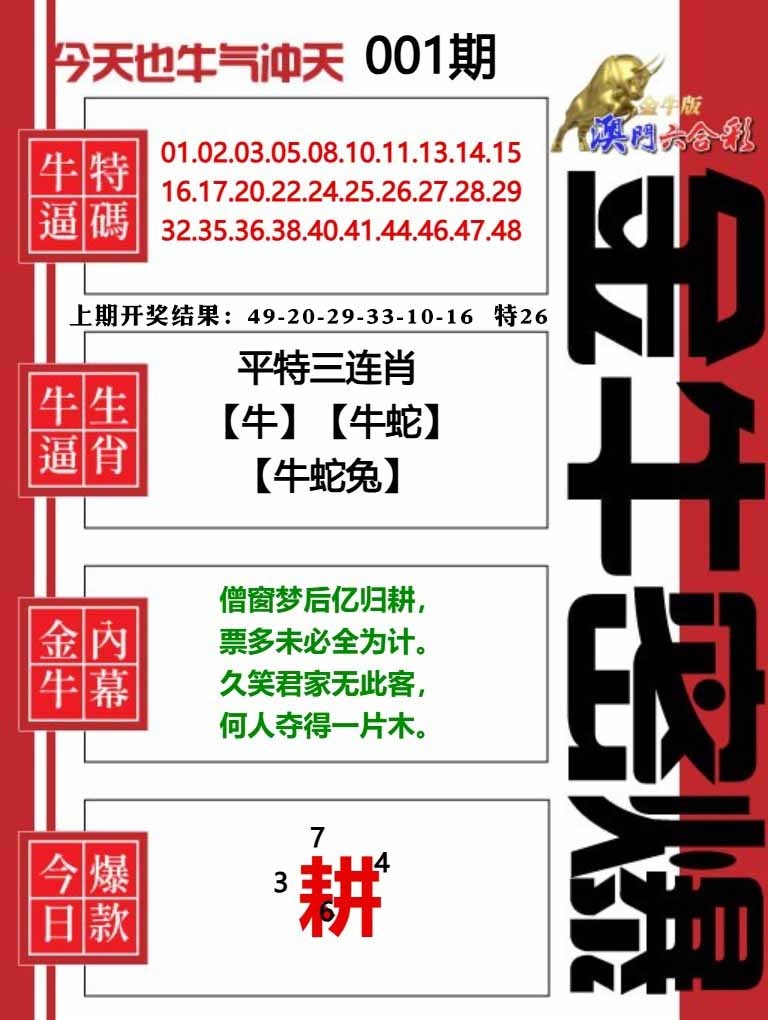 001期金牛密爆[图]